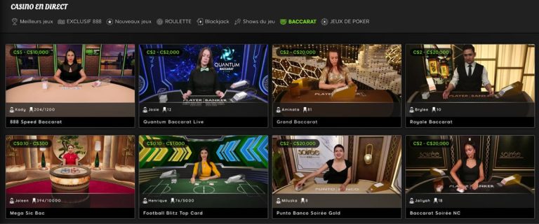 888 Casino Baccarat live