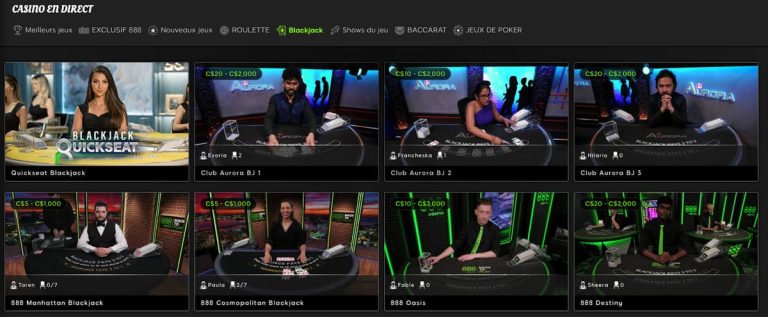 888 Casino Blackjack live
