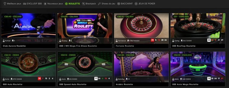 888 Casino Roulette live